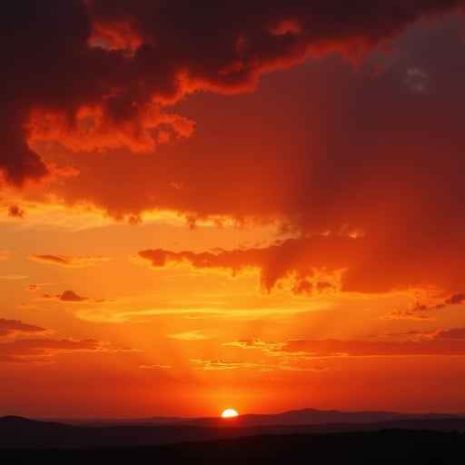 Crimson Sky Silhouette