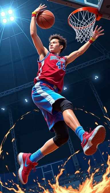 Explosive Basketball Dunk