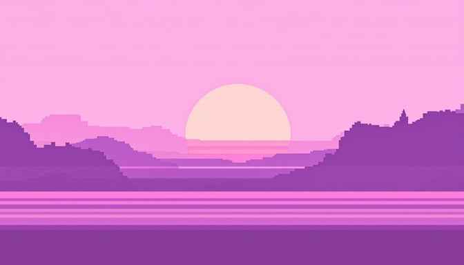 Purple Pixel Sunset