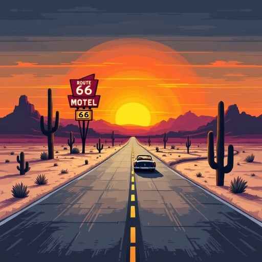 Route 66 Sunset