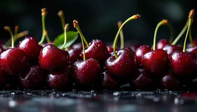 Fresh Burgundy Cherries