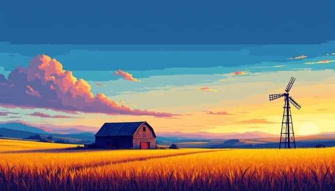 Golden Prairie Sunset