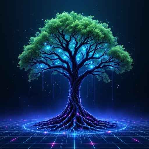 Digital Tree Glows Digital Tree Glows