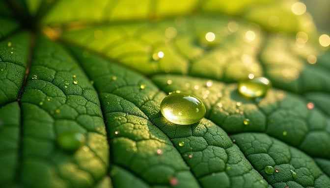 Dewdrops on leaf Dewdrops on leaf