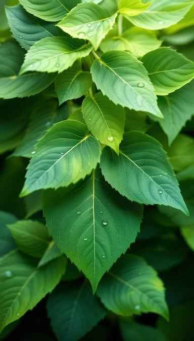 Fresh Dewy Leaves