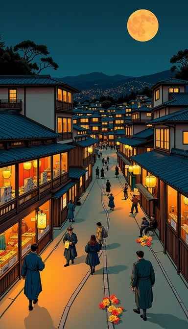 Moonlit Japanese Street Moonlit Japanese Street