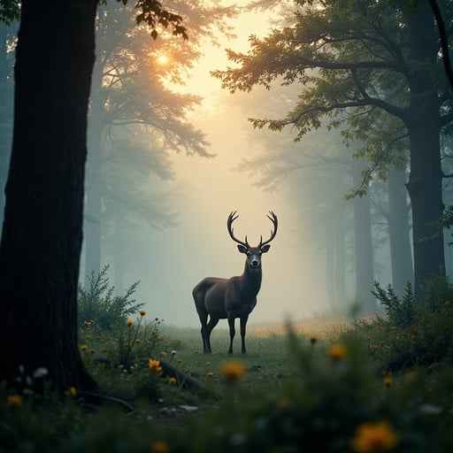 Majestic forest stag