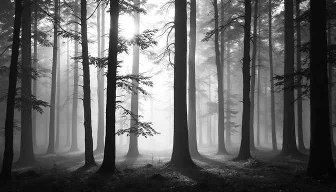 Misty Forest Silhouettes