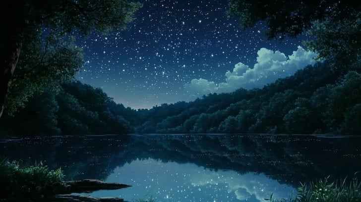 Starry night reflection