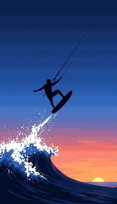 Sunset Kitesurf Silhouette Sunset Kitesurf Silhouette