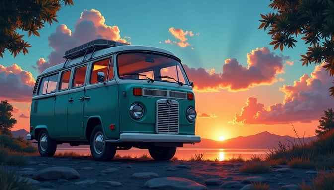 Teal Wanderlust Van Teal Wanderlust Van