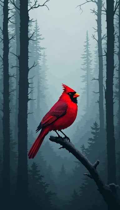 Cardinal Among Shadows