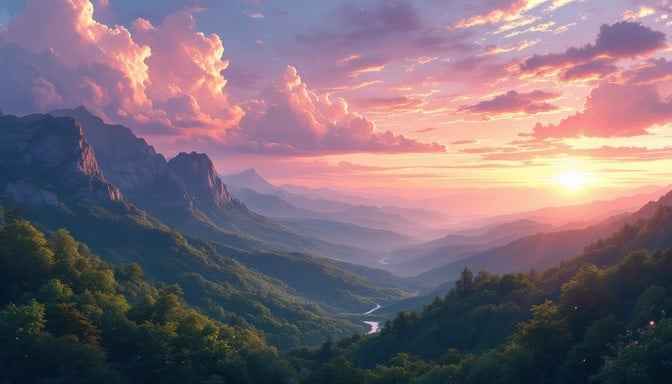 Mountains Meet Sunset