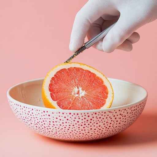 Slicing Fresh Grapefruit