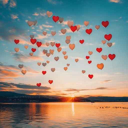 Sunset Heart Balloons Sunset Heart Balloons
