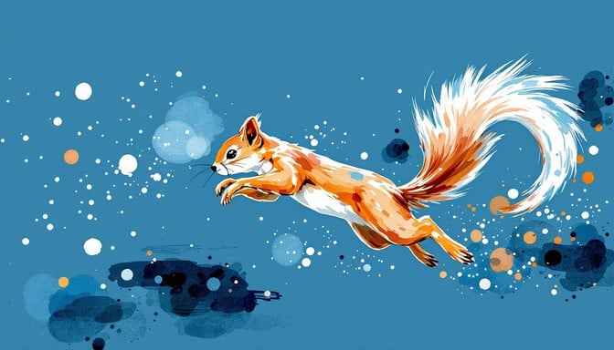 Leaping Squirrel Watercolor Leaping Squirrel Watercolor