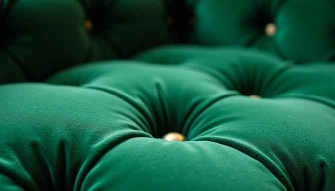 Luxurious emerald upholstery