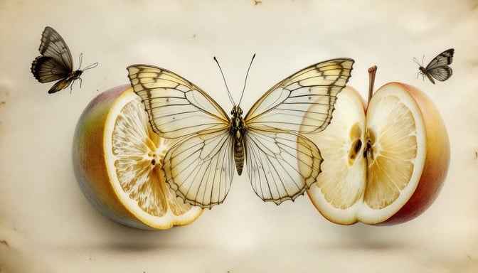Fruit Butterfly Metamorphosis Fruit Butterfly Metamorphosis