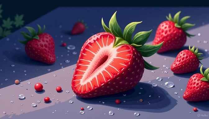 Succulent Sliced Strawberry