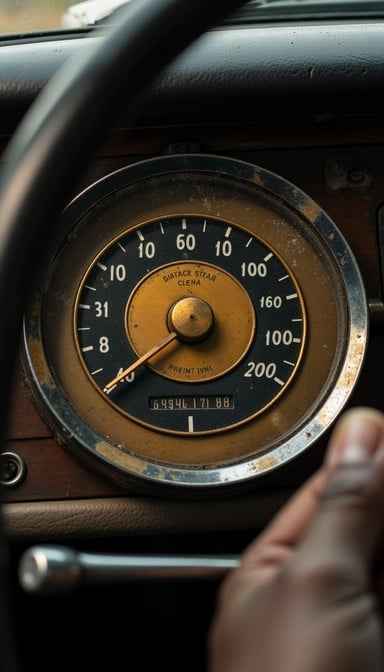 Vintage Golden Speedometer