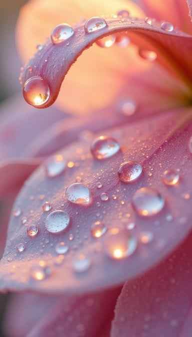 Dewdrops on petals