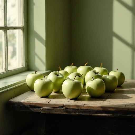 Sunlit Green Apples