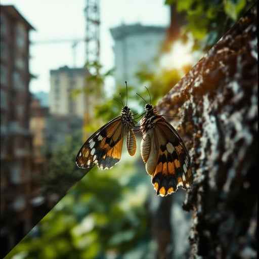 Butterfly Meets City Butterfly Meets City