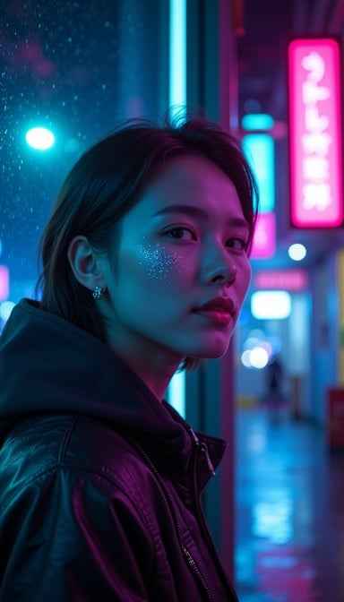 Neon Night Portrait