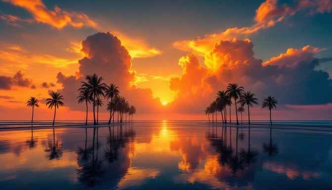 Sunset tropical paradise Sunset tropical paradise