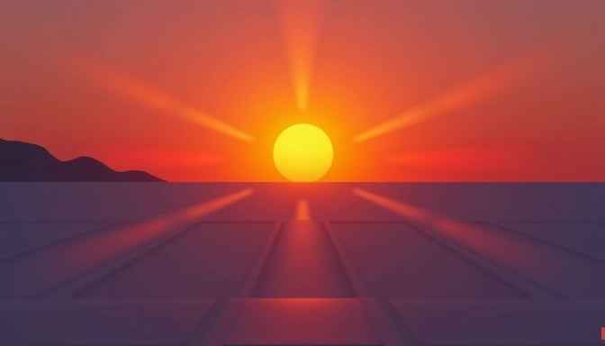 Geometric Sunset Rays