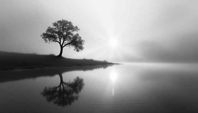 Mirrored Tree Silhouette