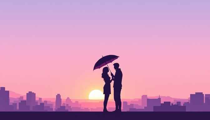 Sunset Umbrella Silhouettes Sunset Umbrella Silhouettes