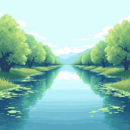 Peaceful River Reflection