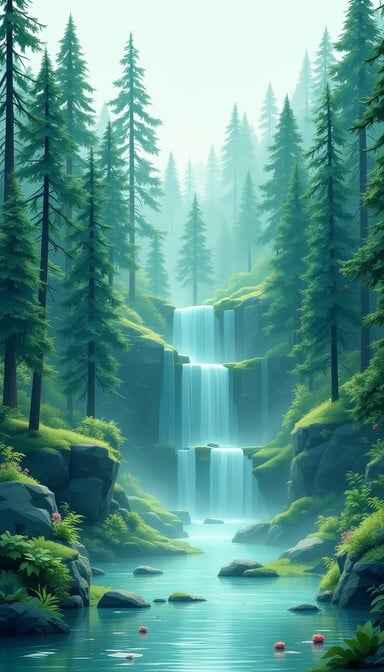 Misty Forest Cascade