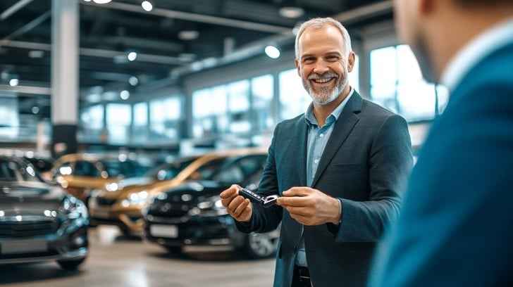 Car Salesman Smiling Car Salesman Smiling
