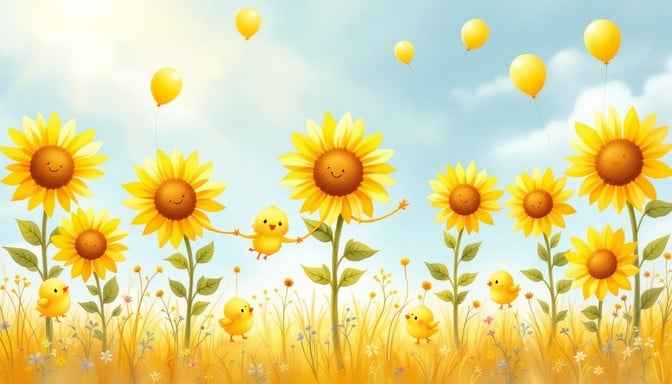 Sunflowers Meet Sky