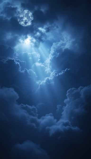 Moonbeams Through Clouds