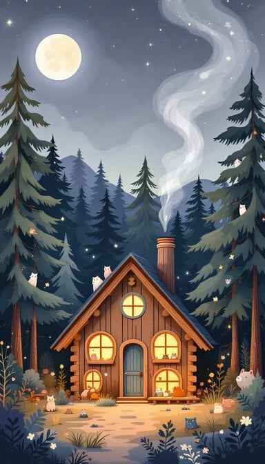 Magical Moonlit Cabin Magical Moonlit Cabin