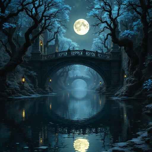 Moonlit Gothic Bridge