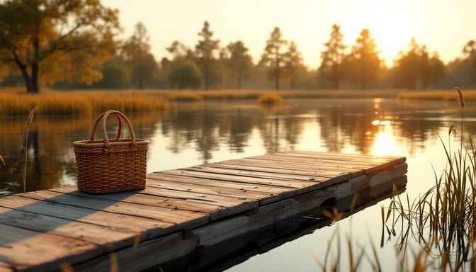 Lakeside Sunset Basket