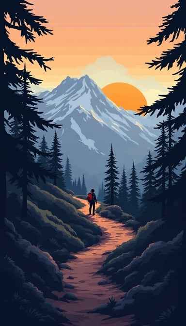 Mountain Sunset Journey