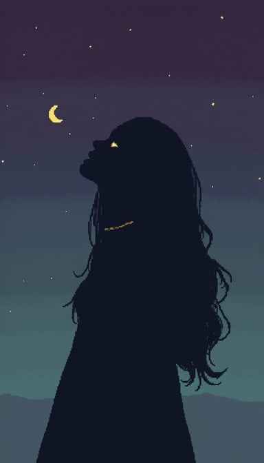 Moonlit Night Silhouette Moonlit Night Silhouette