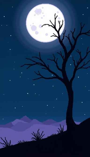 Moonlit Pixel Silhouette Moonlit Pixel Silhouette