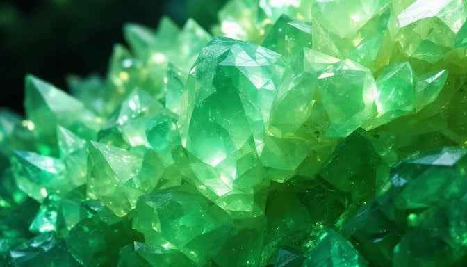 Glowing Emerald Crystals Glowing Emerald Crystals