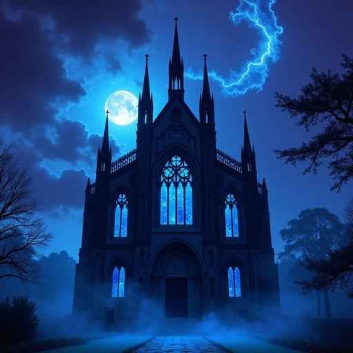 Moonlit Gothic Cathedral