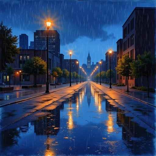 Rainy Night Reflections Rainy Night Reflections