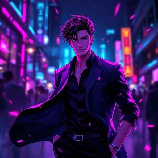 Neon Night Businessman