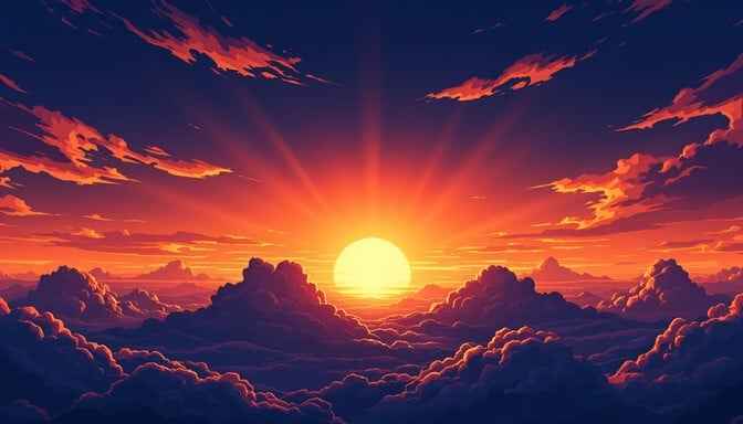 Dramatic Anime Sunset Dramatic Anime Sunset
