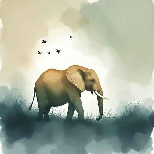 Majestic Elephant Silhouette
