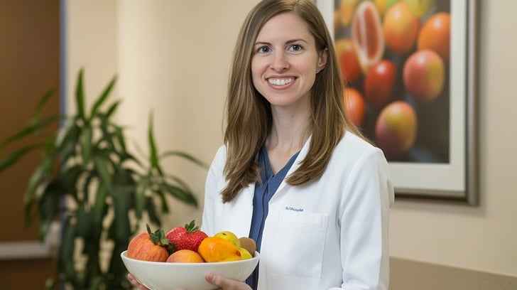 Nutritionist with fruit